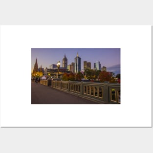 Melbourne from Princess Bridge, Victoria, Australia. Posters and Art